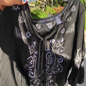 Flowy shirt blouse with pattern